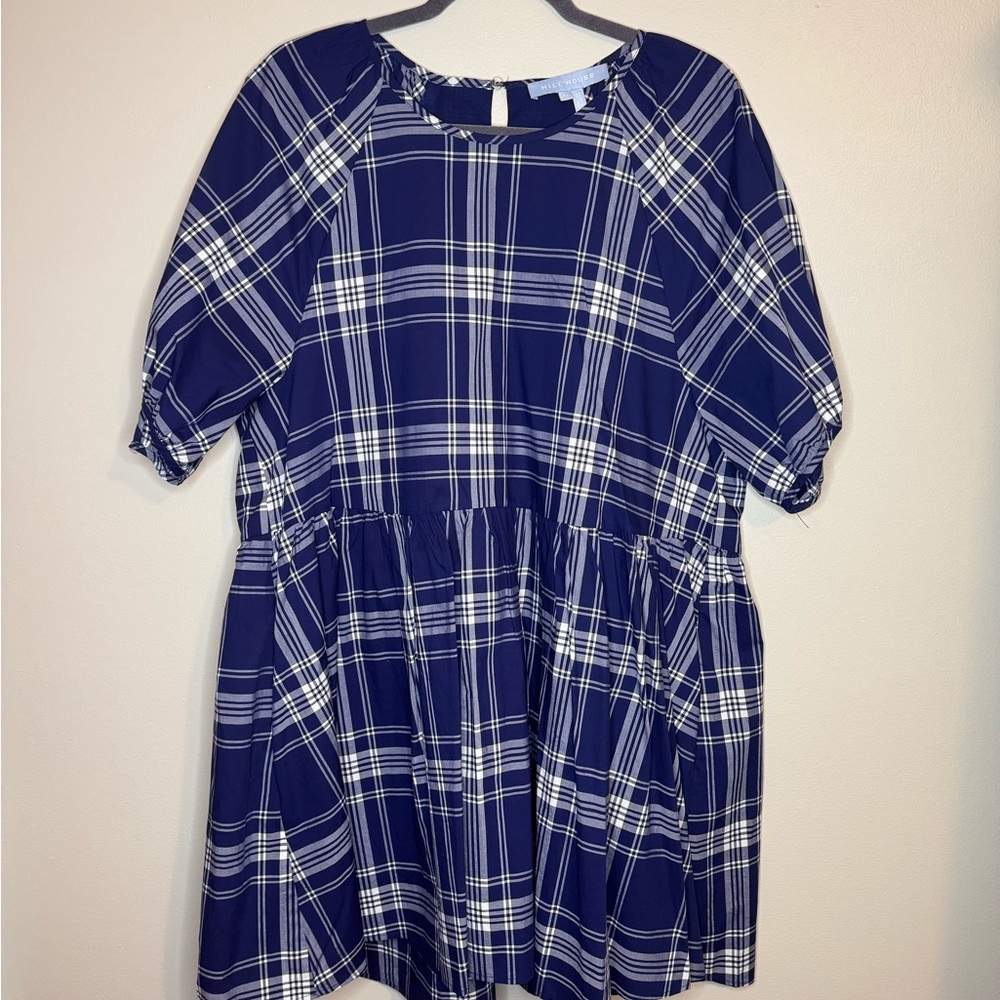Hill‎ House Adeline Navy and White Plaid Mini Dress